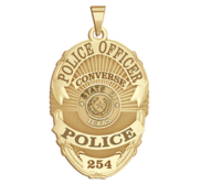 Personalized Texas Oval Police Badge with Your Rank  Number   Department