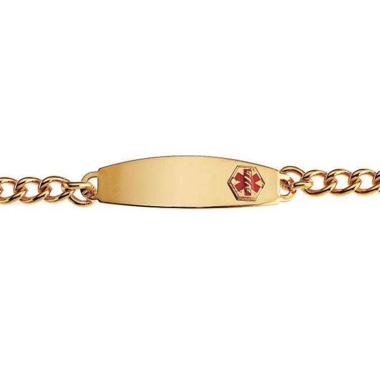 Gold Plated Stainless Steel Men's Medical ID Bracelet - PG86988