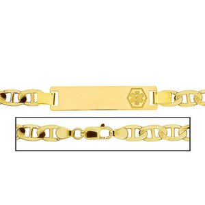Solid 14K Yellow Gold Men s Anchor Link Medical ID Bracelet