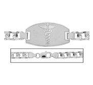 Sterling Silver Men s Curb Link Medical ID Bracelet