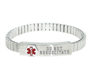 Stainless Steel Women s Do Not Resuscitate Expansion Bracelet
