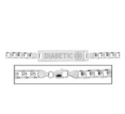 Sterling Silver Diabetic Women s Curb Link Medical ID Bracelet