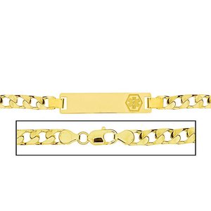 Solid 14K Yellow Gold Children s Curb Link Medical ID Bracelet