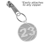 Exclusive Zipper Pull Basketball Charm w  Custom Numbers