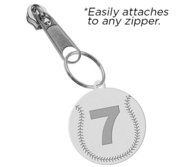 Exclusive Zipper Pull Baseball Charm w  Custom Numbers