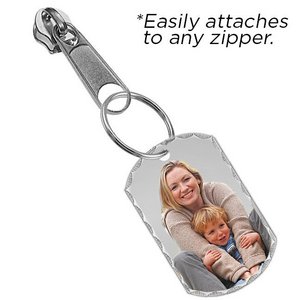 Exclusive Zipper Pull Photo Engraved Dog Tag Charm