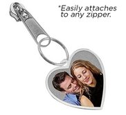 Exclusive Zipper Pull Medium Heart with Border Photo Charm