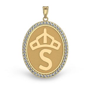 Swedish Warmblood Diamond Studded Horse Breed Oval Medal