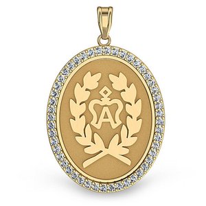American Warmblood  Full Logo  Diamond Studded Horse Breed Oval Medal    EXCLUSIVE 