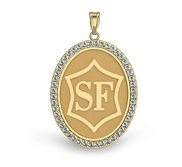 Selle Francais Diamond Studded Horse Breed Oval Medal