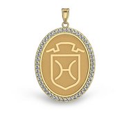 Holstein Diamond Studded Horse Breed Oval Medal
