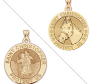 Equestrian and Horseback Riding   Saint Christopher Doubledside Sports Religious Medal  EXCLUSIVE 