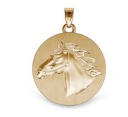 RaceHorse Relief Round Horse Jewelry Pendant or Charm