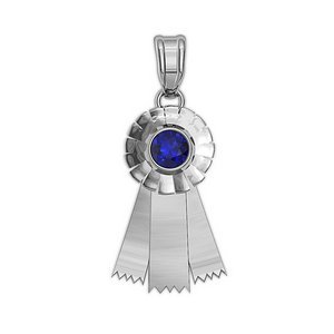 Award Blue Ribbon Horse Jewelry Charm w  Sapphire