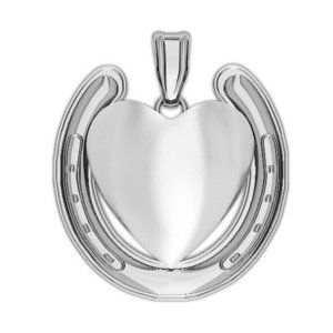 Engravable Horseshoe Heart Charm or Medal