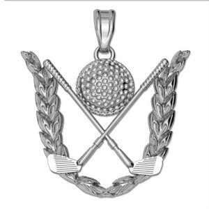 Engravable Golf Ball with Clubs Pendant