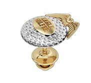 Two Tone Golf Ball with Crossed Clubs Tie Tac Golf Jewelry