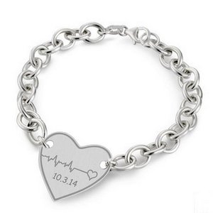 Sterling Silver Custome Heartbeat Bracelet