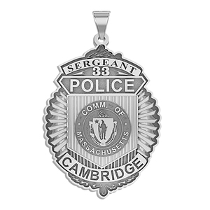 Personalized Massachusetts Police Badge with Your Department  Number   Rank