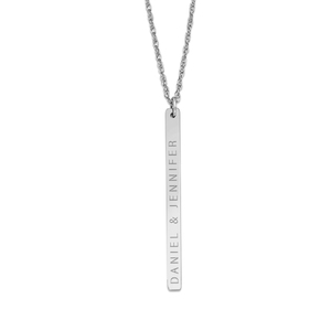 Vertical Name Bar Necklace with Chain Included