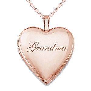 Rose Gold Plated Grandma Heart Photo Locket