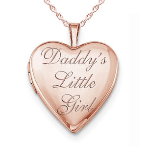 Rose Gold Plated  Daddy s Little Girl  Heart Photo Locket