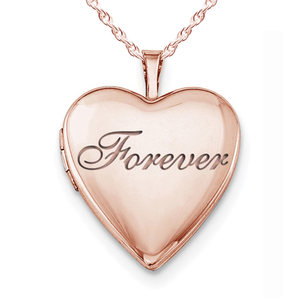 Rose Gold Plated  Forever  Heart Photo Locket
