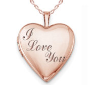 Rose Gold Plated  I Love You  Heart Photo Locket