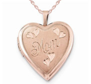 Rose Gold Plated Mom Heart Photo Locket