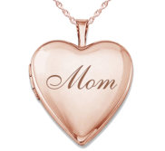 Rose Gold Plated Mom Heart Photo Locket