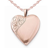 Rose Gold Plated Floral Heart Photo Locket