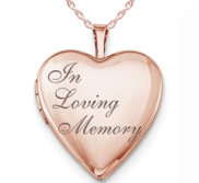 Rose Gold Plated  In Loving Memory  Heart Photo Locket