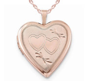 Rose Gold Plated Double Heart Photo Locket