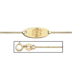 14K Gold Medical ID Anklet