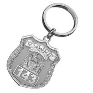 Police Husband Personalized Police Badge Keychain with Your Number