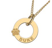 Personalized Circle Disc w  Dog Paw   Name
