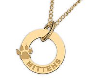 Personalized Circle Disc w  Cat Paw   Name