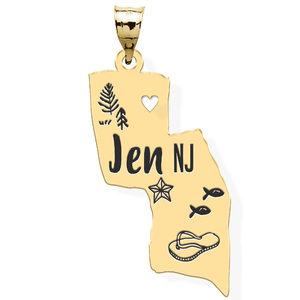 Personalized State Pendant of Your Choice w  18  Chain
