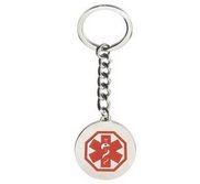 Stainless Steel Round Medical ID Keychain