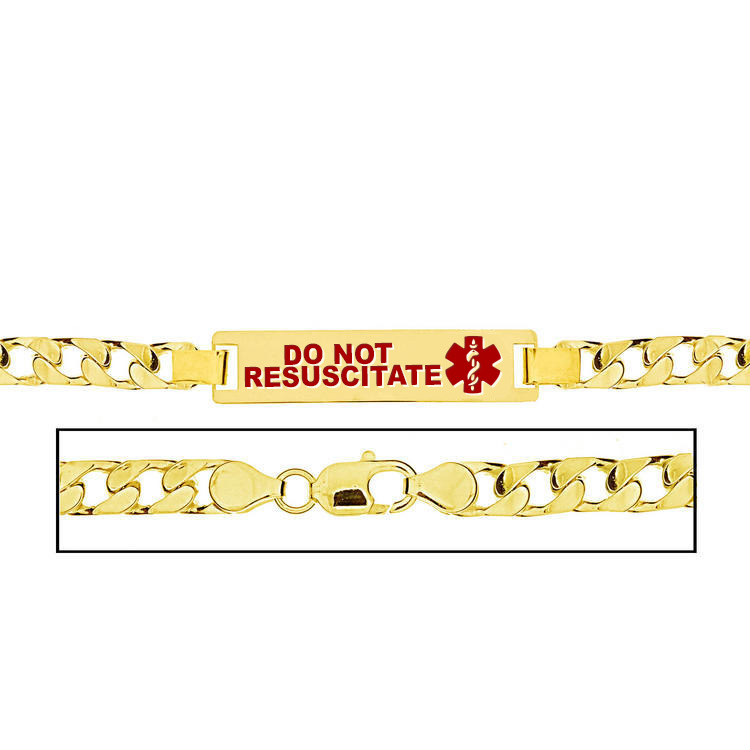 Men's Do Not Resuscitate Curb Link Medical ID Bracelet PG101361