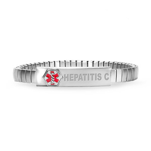 Stainless Steel Hepatitis C Women s Medical ID Expansion Bracelet
