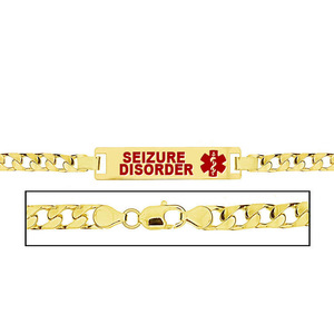 Women s Seizure Disorder Curb Link Medical ID Bracelet