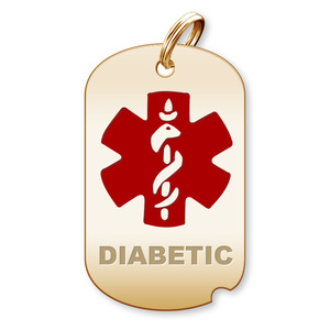 Diabetic Dogtag Charm or Pendant