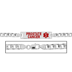 Women s Prostate Cancer Curb Link  Medical ID Bracelet