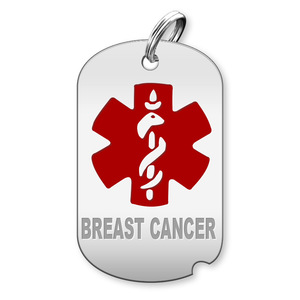 Dog Tag Breast Cancer Charm or Pendant