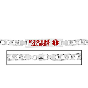 Men s Morphine Allergy Curb Link Medical ID Bracelet