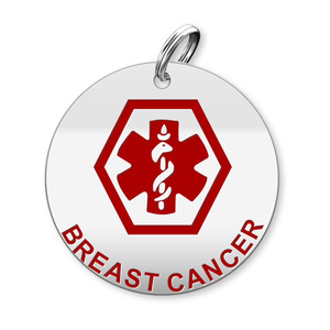 Medical Round Breast Cancer Charm or Pendant