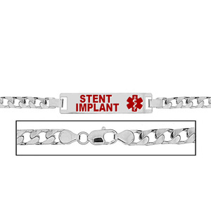 Women s Stent Implant Curb Link Medical ID Bracelet