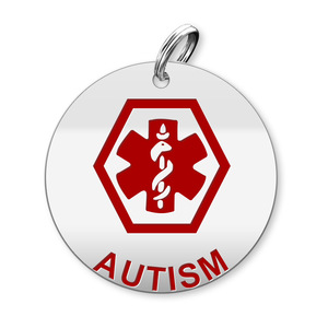 Medical Round Autism Charm or Pendant
