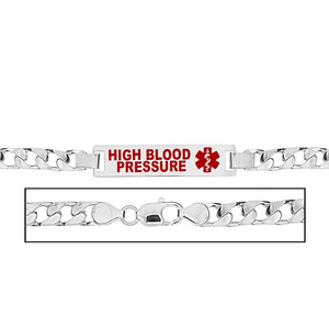 Women s High Blood Pressure Curb Link  Medical ID Bracelet
